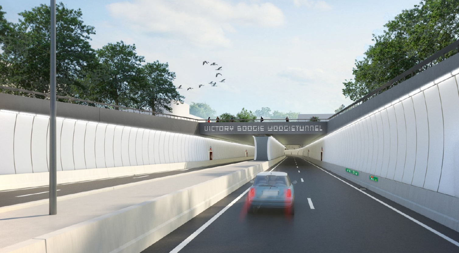 Impressie van hoe een tunnel er bij Vught uit zou kunnen zien